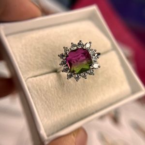 Bomb Party The Sterling Club Lab Created Green Purple Bi Color Alexandrite + .92